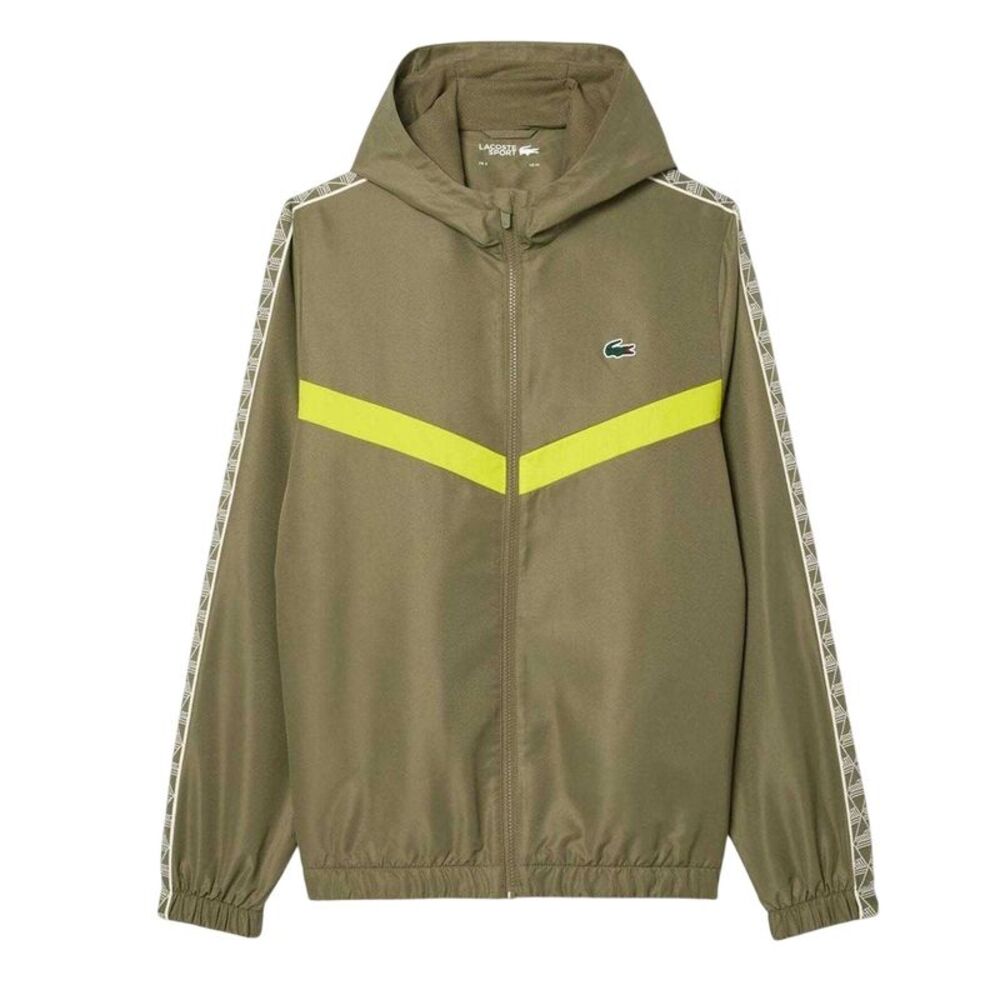 Lacoste Mens Monogram Track Jacket / Khaki Green